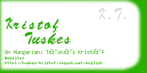 kristof tuskes business card